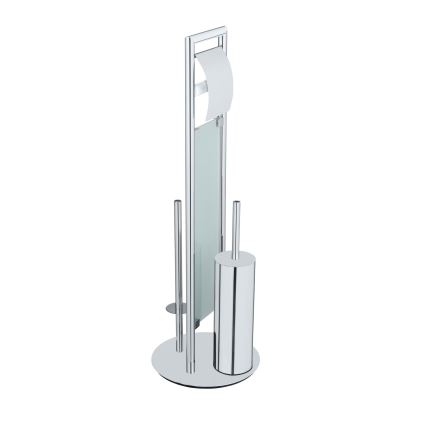 WENKO 25384100 - WC set SULMONA 25x76 cm stříbrná/černá