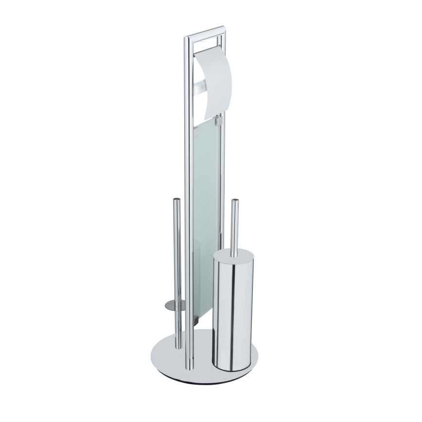 WENKO 25384100 - WC set SULMONA 25x76 cm stříbrná/černá