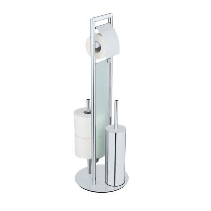 WENKO 25384100 - WC set SULMONA 25x76 cm stříbrná/černá