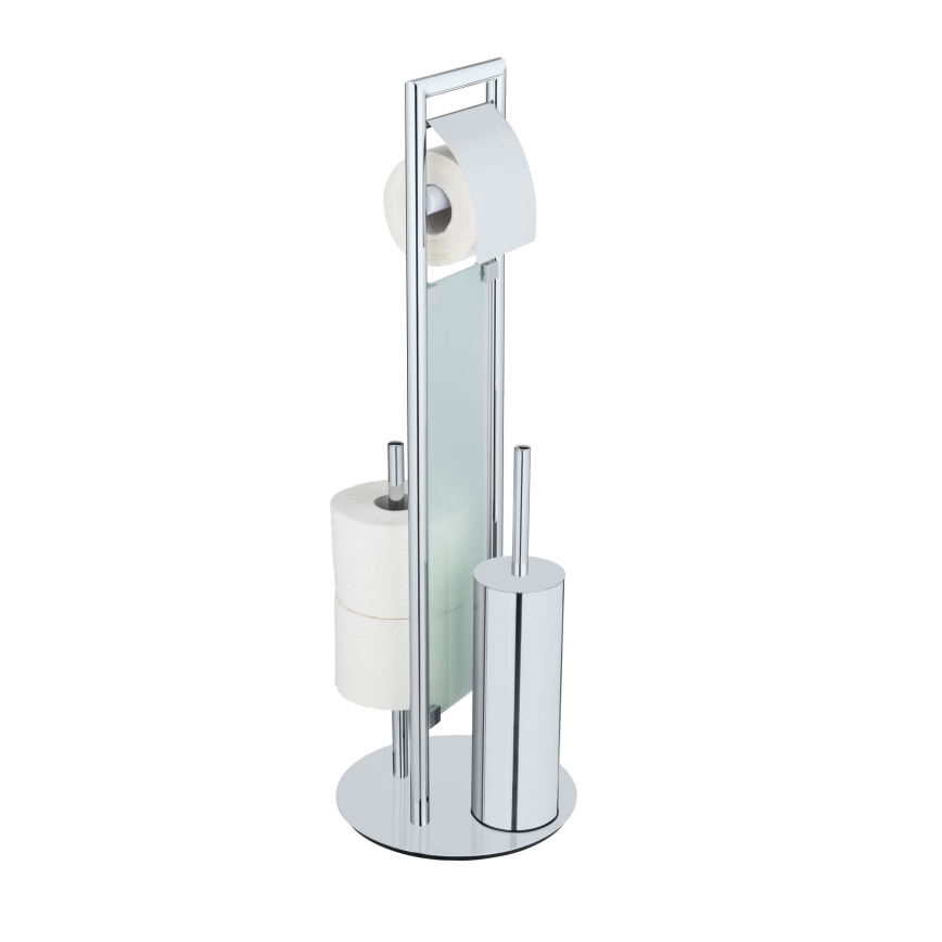 WENKO 25384100 - WC set SULMONA 25x76 cm stříbrná/černá