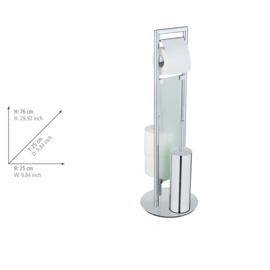 WENKO 25384100 - WC set SULMONA 25x76 cm stříbrná/černá