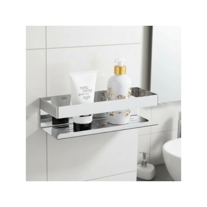 WENKO 25413100-Polička TURBO-LOC GENOVA SHINE 30x10,5 cm stříbrná