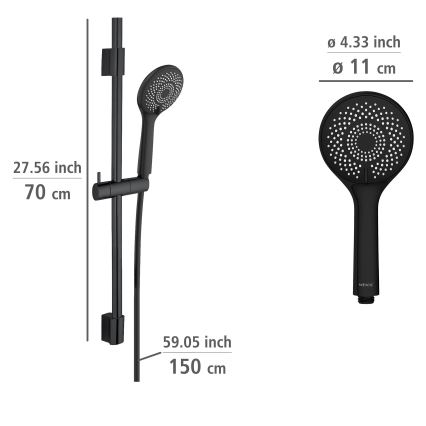 WENKO 25453100 - Sprchový set WATERSAVING SYSTEM 70 cm černá
