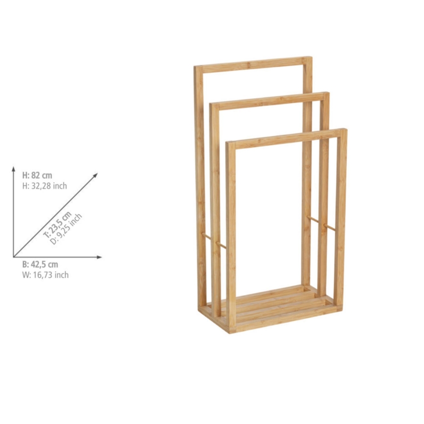 WENKO 25629100 - Stojan na ručníky BAMBUSA 42,5x82 cm hnědá