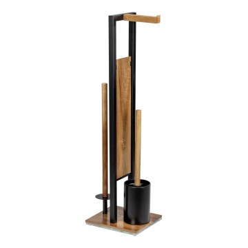 WENKO 25784100 - WC set RIVALTA 18x70 cm hnědá/černá