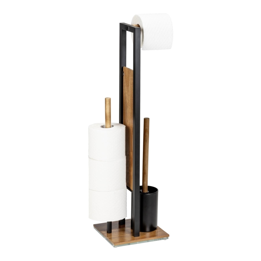WENKO 25784100 - WC set RIVALTA 18x70 cm hnědá/černá