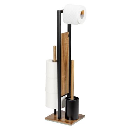 WENKO 25784100 - WC set RIVALTA 18x70 cm hnědá/černá