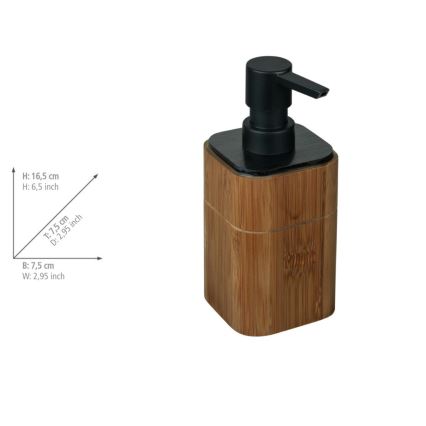 WENKO 26102100 - Dávkovač mýdla SERRO 7,5x16,5 cm hnědá/černá