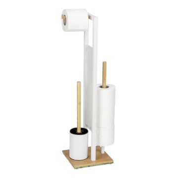 WENKO 26214100 - WC set RIVALTA 18x70 cm hnědá/bílá