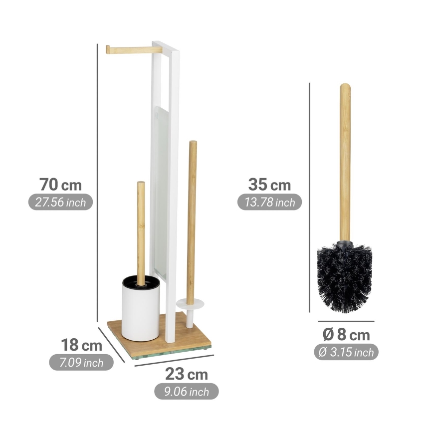 WENKO 26214100 - WC set RIVALTA 18x70 cm hnědá/bílá