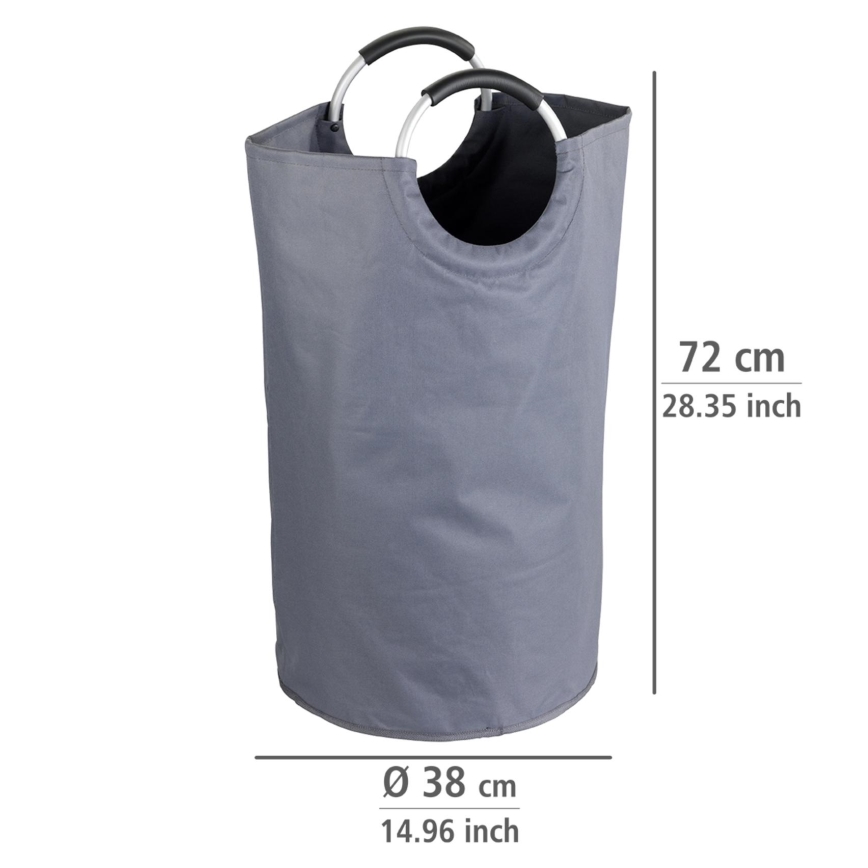 WENKO 3440803100 - Koš na prádlo JUMBO 38x72 cm antracit/stříbrná/černá