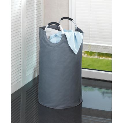 WENKO 3440803100 - Koš na prádlo JUMBO 38x72 cm antracit/stříbrná/černá