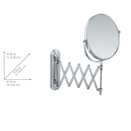 WENKO 3656241100 - Kosmetické zrcadlo TELESCOPE DELUXE 23x38 cm lesklý chrom