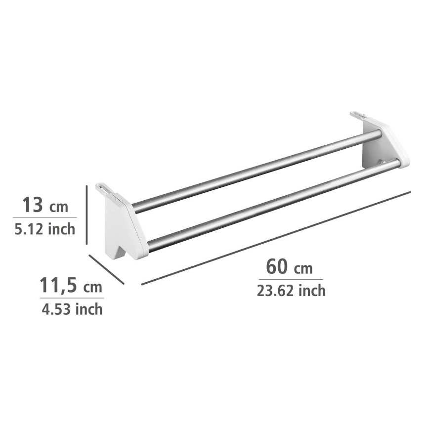 WENKO 3703100 - Sušák na prádlo TWIN 60x13 cm stříbrná/bílá