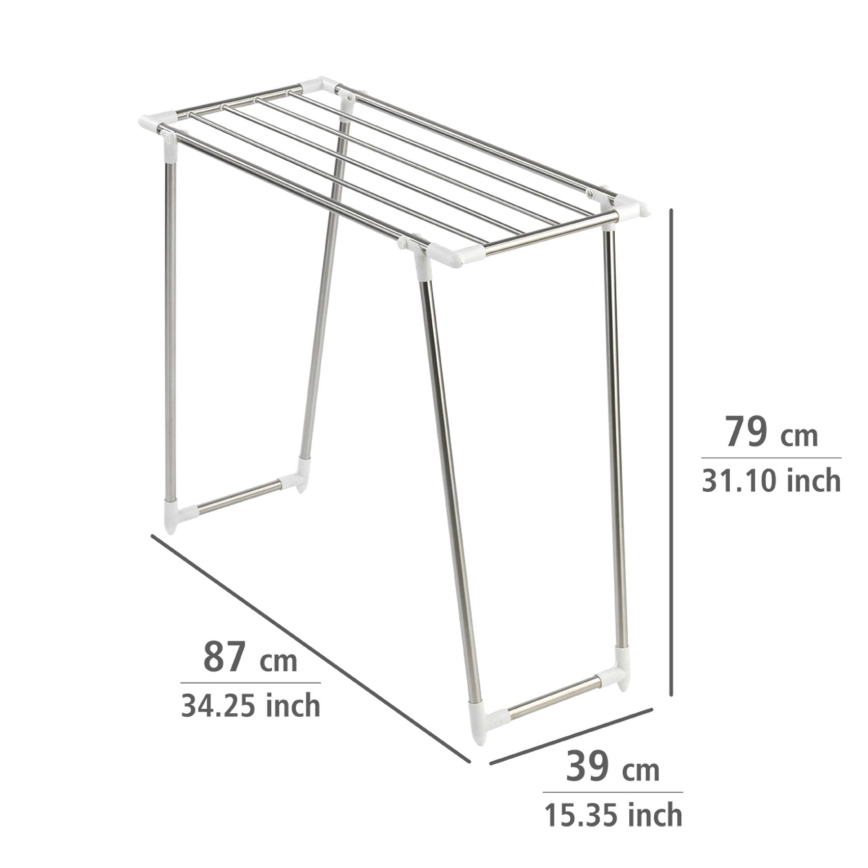 WENKO 3774020100 - Sušák na prádlo PROFI SINGLE 87x79 cm nerez/stříbrná/bílá