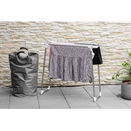 WENKO 3774020100 - Sušák na prádlo PROFI SINGLE 87x79 cm nerez/stříbrná/bílá