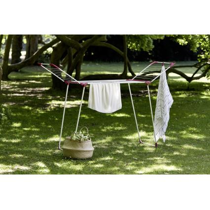 WENKO 3774021100 - Sušák prádla SUMMER DRY 153x76 cm bílá/růžová
