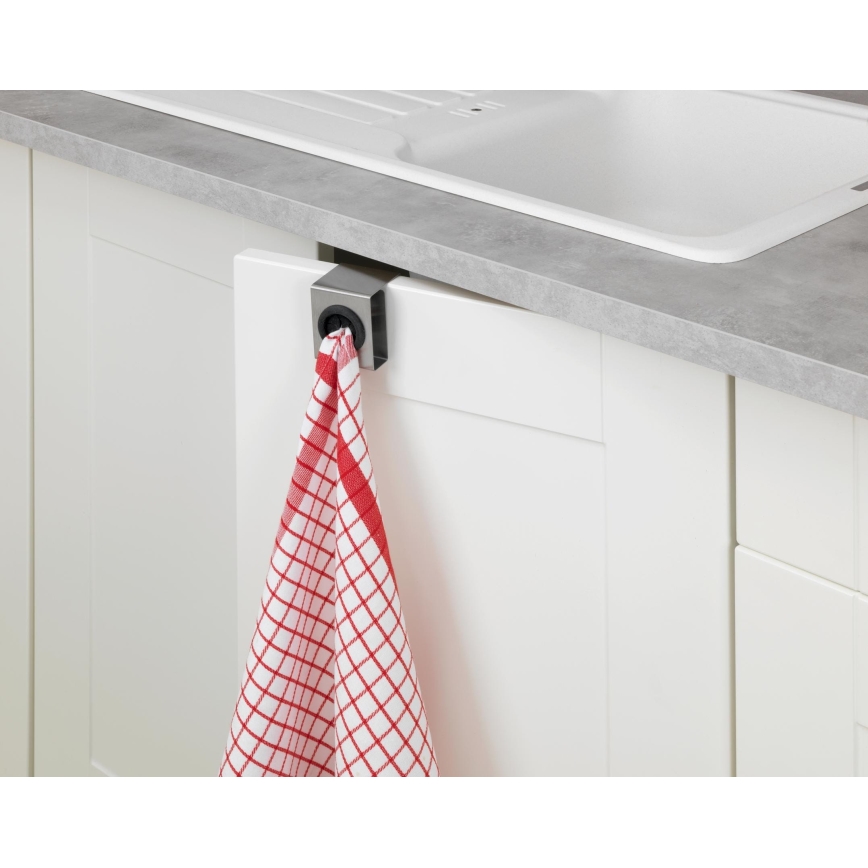 WENKO 4368060100 - Hák PUSH 5x6 cm stříbrná/černá