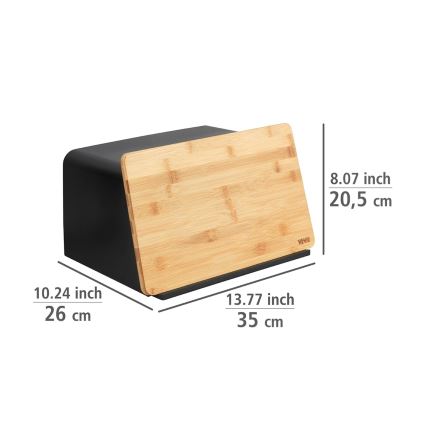 WENKO 54098100 - Chlebník KUBO 35x26,5 cm černá/hnědá
