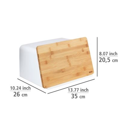 WENKO 54099100 - Chlebník KUBO 35x26,5 cm bílá/hnědá