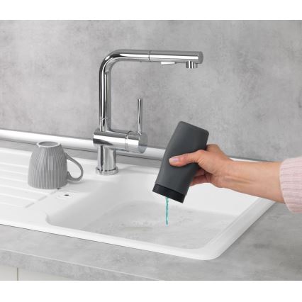 WENKO 54680100 - Dávkovač EASY SQUEEZ-E 6x14 cm šedá/černá