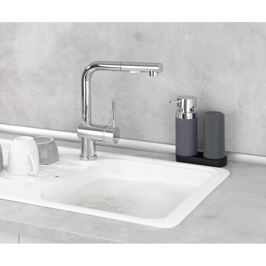 WENKO 54735100 - Mycí stanice EASY SQUEEZ-E 15x18 cm šedá/šedá