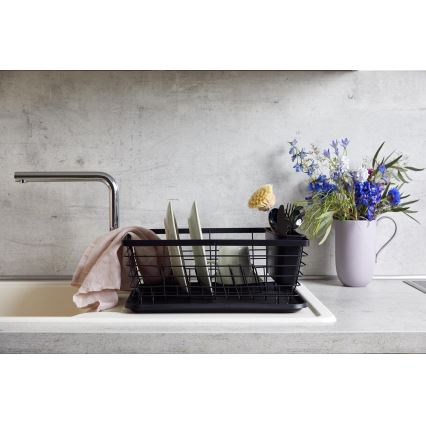 WENKO 54766100 - Odkapávač nádobí BLACK OUTDOOR KITCHEN 36x30 cm černá/černá