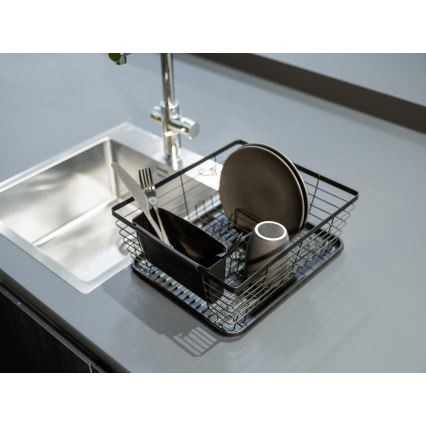 WENKO 54766100 - Odkapávač nádobí BLACK OUTDOOR KITCHEN 36x30 cm černá/černá