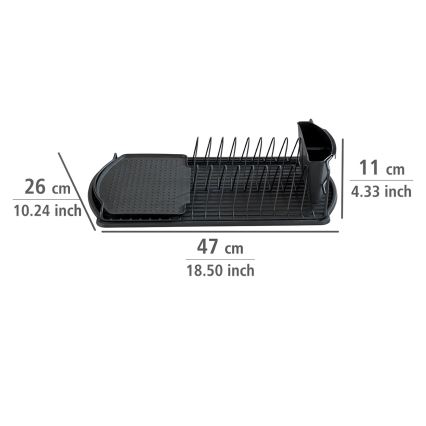 WENKO 54767100 - Odkapávač BASIC 47,5x26,5 cm černá