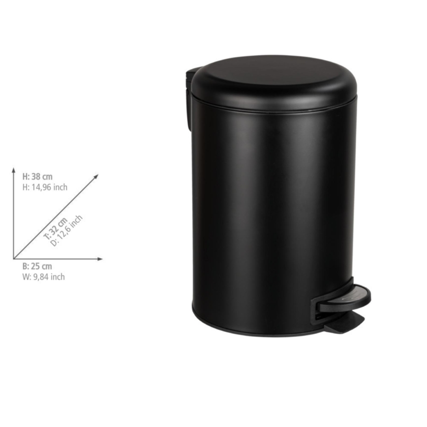 WENKO 54913100 - Odpadkový koš LEMAN 25x38 cm černá