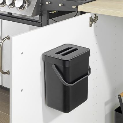WENKO 55027100 - Odpadkový koš BLACK OUTDOOR KITCHEN 19x24 cm černá/šedá/čirá