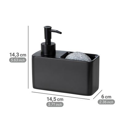 WENKO 55076100 - Dávkovač mýdla BLACK OUTDOOR KITCHEN 14,5x14,3 cm černá