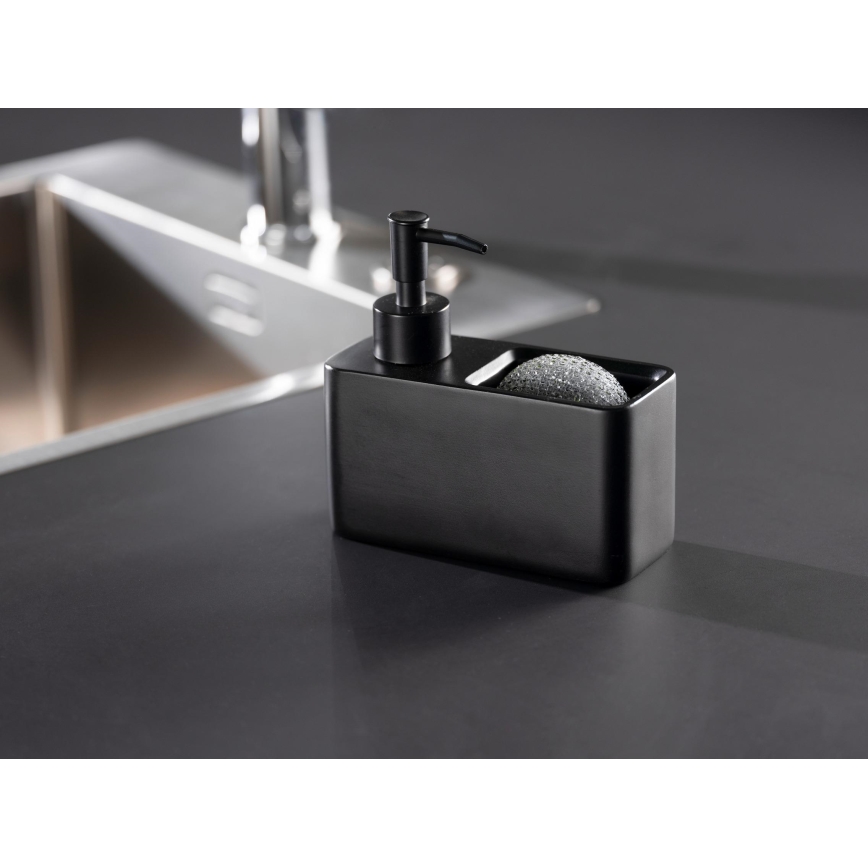 WENKO 55076100 - Dávkovač mýdla BLACK OUTDOOR KITCHEN 14,5x14,3 cm černá