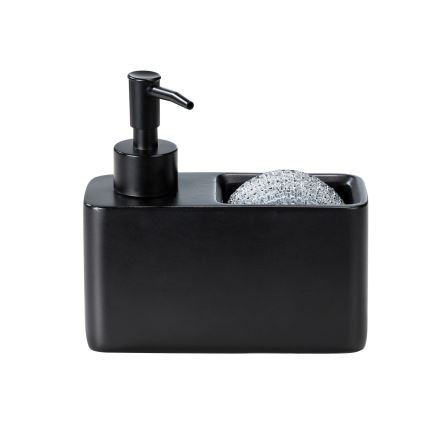 WENKO 55076100 - Dávkovač mýdla BLACK OUTDOOR KITCHEN 14,5x14,3 cm černá
