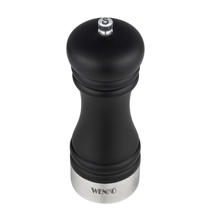 WENKO 55082100-Mlýnek na sůl BLACK OUTDOOR KITCHEN 5x17,5 cm stříbrná/černá/bílá