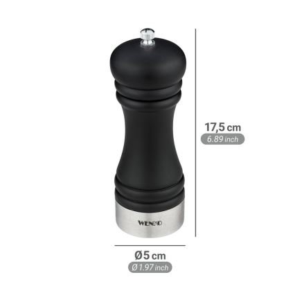WENKO 55083100-Mlýnek na pepř BLACK OUTDOOR KITCHEN 5x17,5 cm černá/bílá