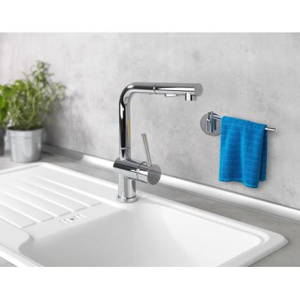 WENKO 5639100 - Držák na utěrky TURBO-LOC KÜCHE 23x6,5 cm nerez/stříbrná