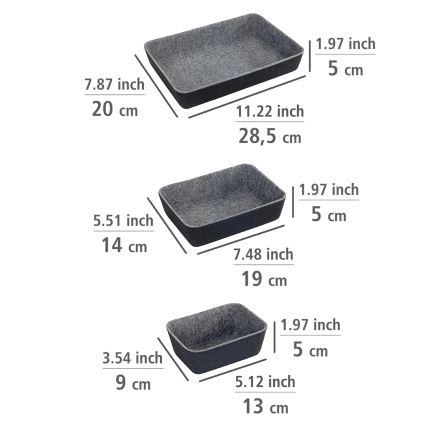 WENKO 64502100 - Organizér zásuvky FELT 28,5x20 cm šedá