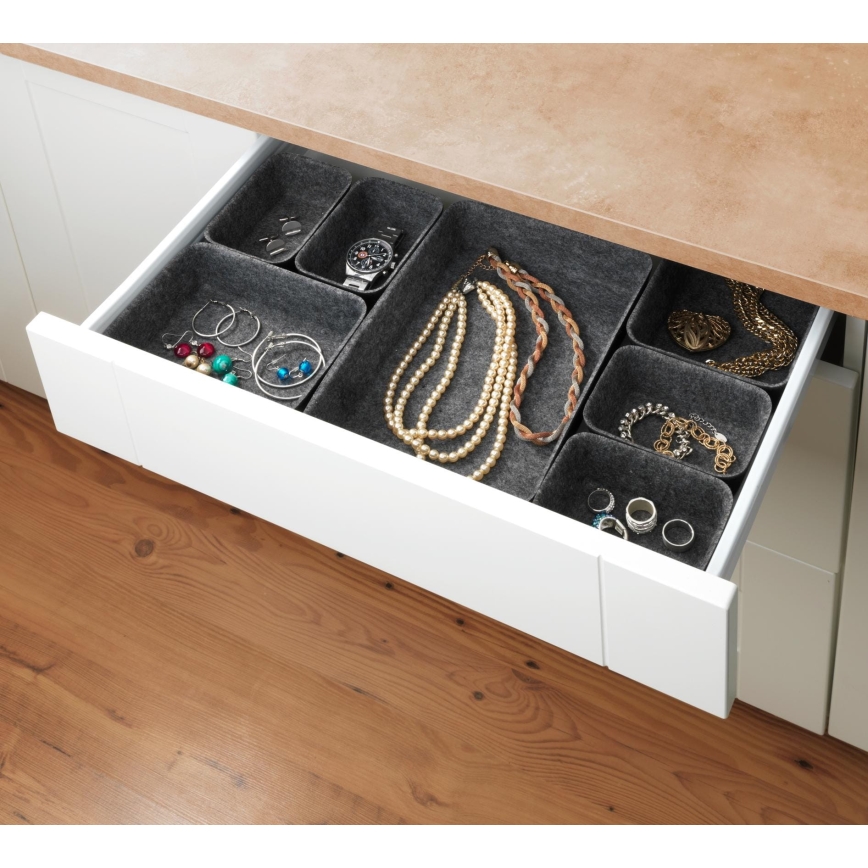 WENKO 64502100 - Organizér zásuvky FELT 28,5x20 cm šedá