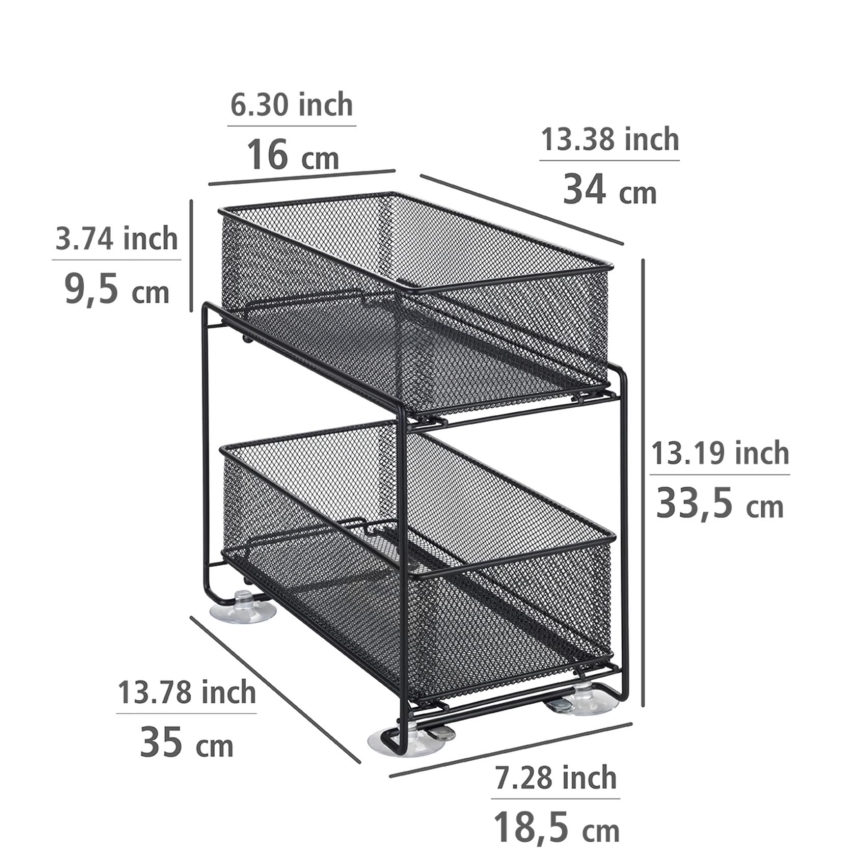 WENKO 69768800 - Držák zásuvky GIOMA 35x33,5 cm černá