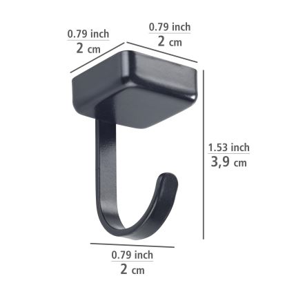 WENKO 71149800 - Háčky JET 2,2x3,9 cm černá/stříbrná