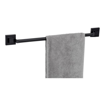 WENKO 71445800 - Ručníková tyč VACUUM-LOC QUADRO ED 60,5x6 cm černá