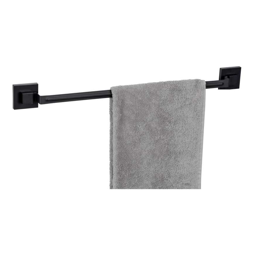 WENKO 71445800 - Ručníková tyč VACUUM-LOC QUADRO ED 60,5x6 cm černá