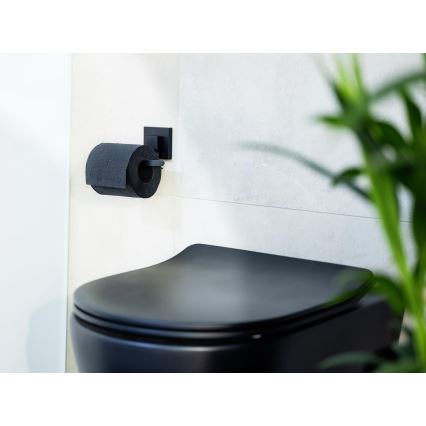 WENKO 71447800 - Držák toaletního papíru VACUUM-LOC QUADRO ED 14x11 cm černá