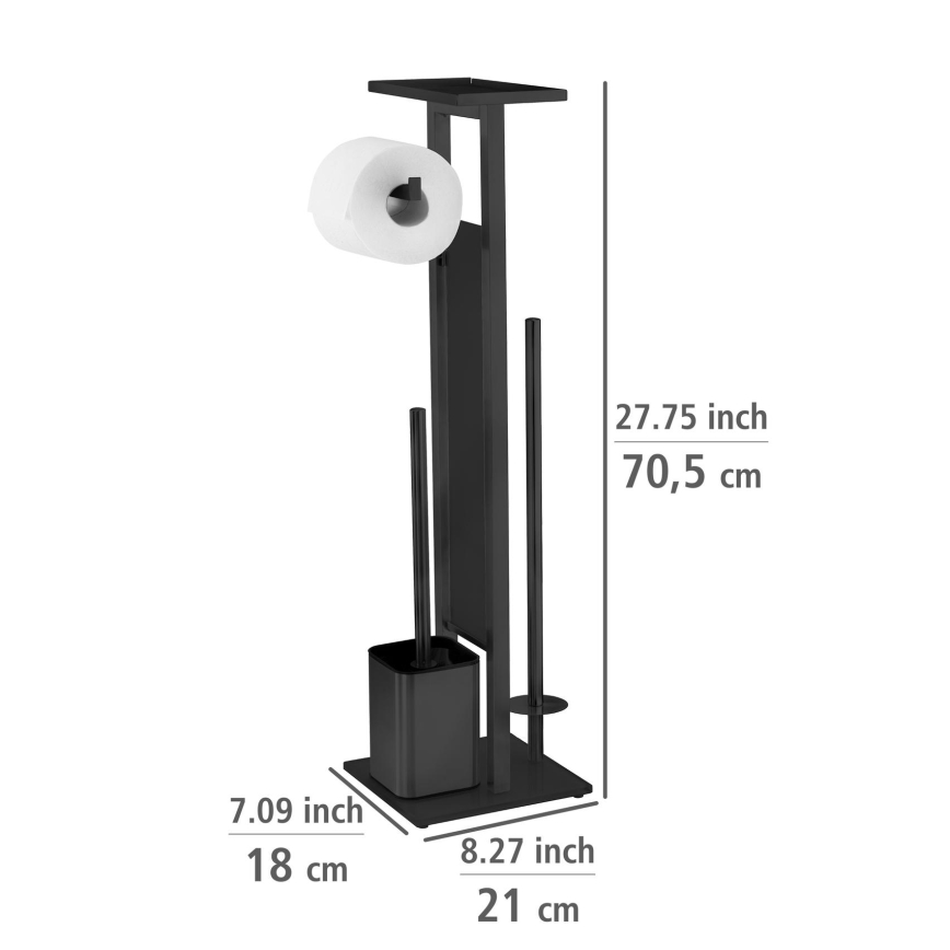 WENKO 71558800 - WC set DEBAR 21x70,5 cm nerez/černá
