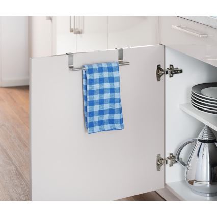 WENKO 79173100 - Držák ručníků TELESCOPE 7x6 cm nerez/stříbrná/černá