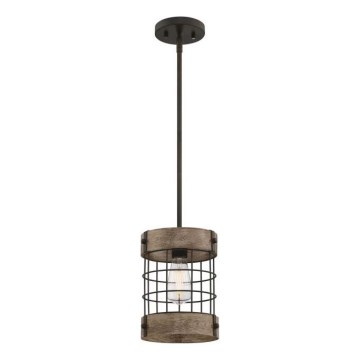 Westinghouse 61180 - Lustr na lanku LANGSTON 1xE27/60W/230V pr. 19 cm borovice