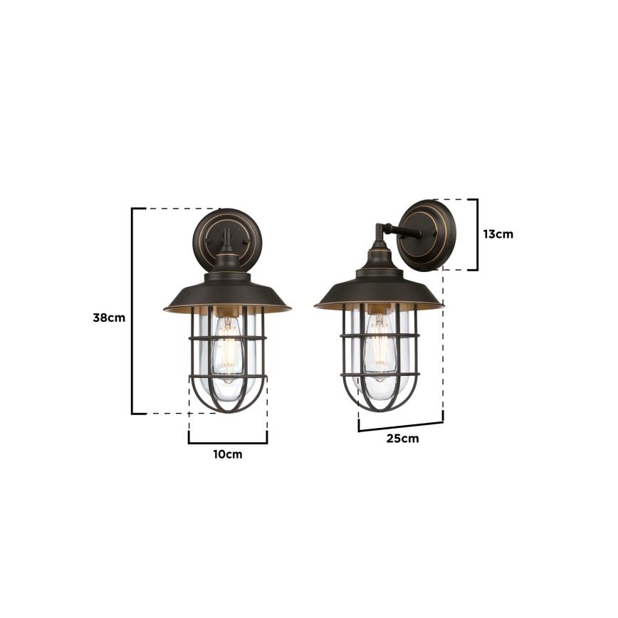 Westinghouse 6121640 - Venkovní nástěnná lampa IRON HILL 1xE27/60W/230V IP44