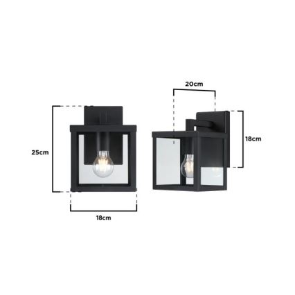 Westinghouse 6124240 - Venkovní nástěnná lampa QUEENSLAND 1xE27/60W/230V IP44