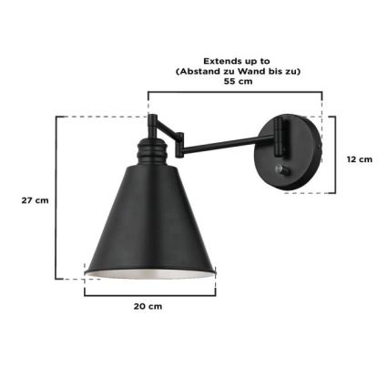 Westinghouse 61254 - Nástěnná lampa TROCADERO 1xE27/60W/230V